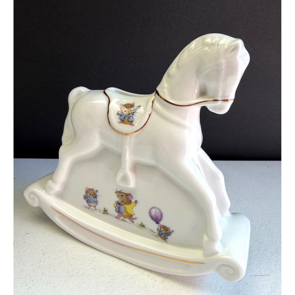Royal Tara Rocking Horse Piggy Bank Fine Bone China Ireland Vintage Nursery Gift